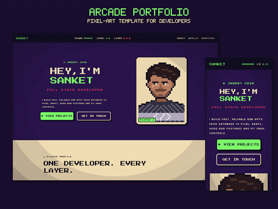 Cover image for Pixel Arcade: a portfolio you