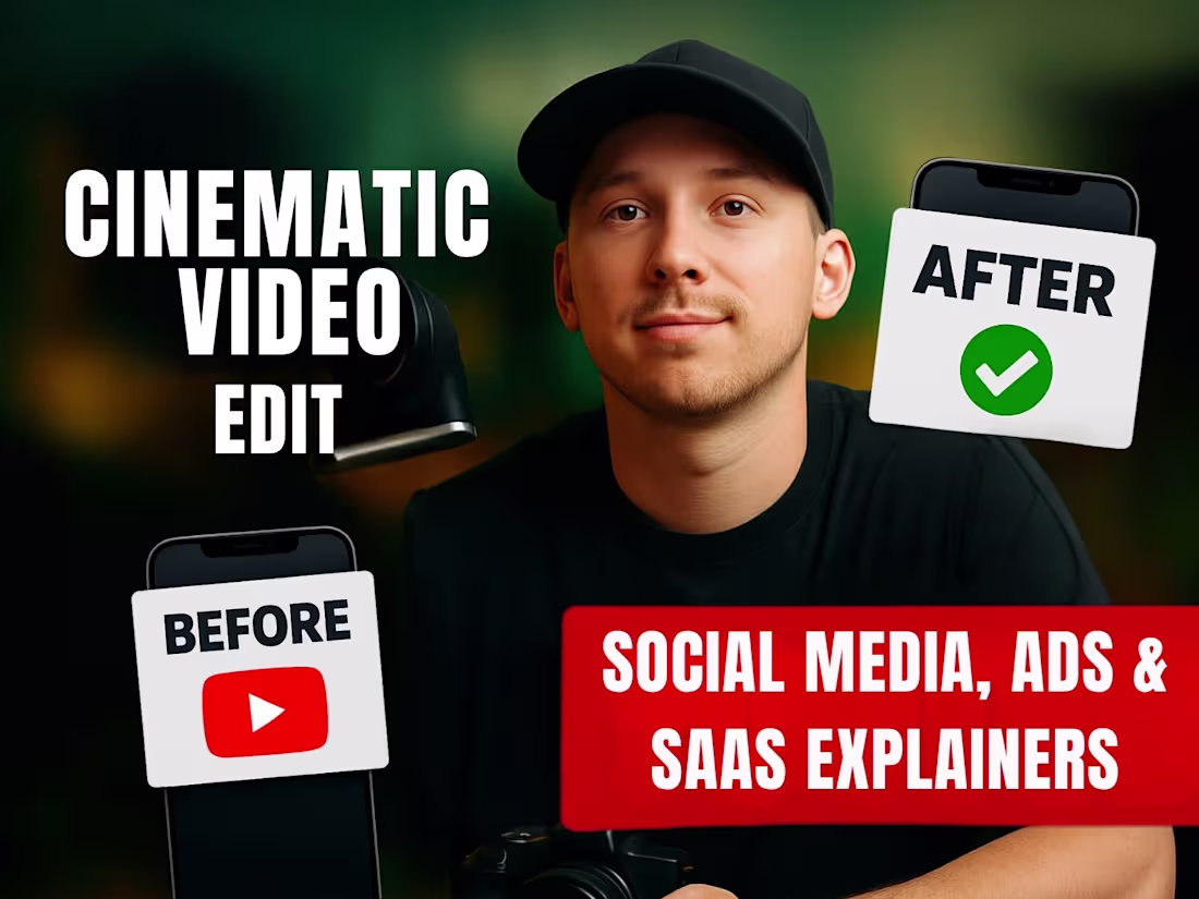 Cover image for Cinematic Video Editing for Social Media, Ads & SaaS Explainers