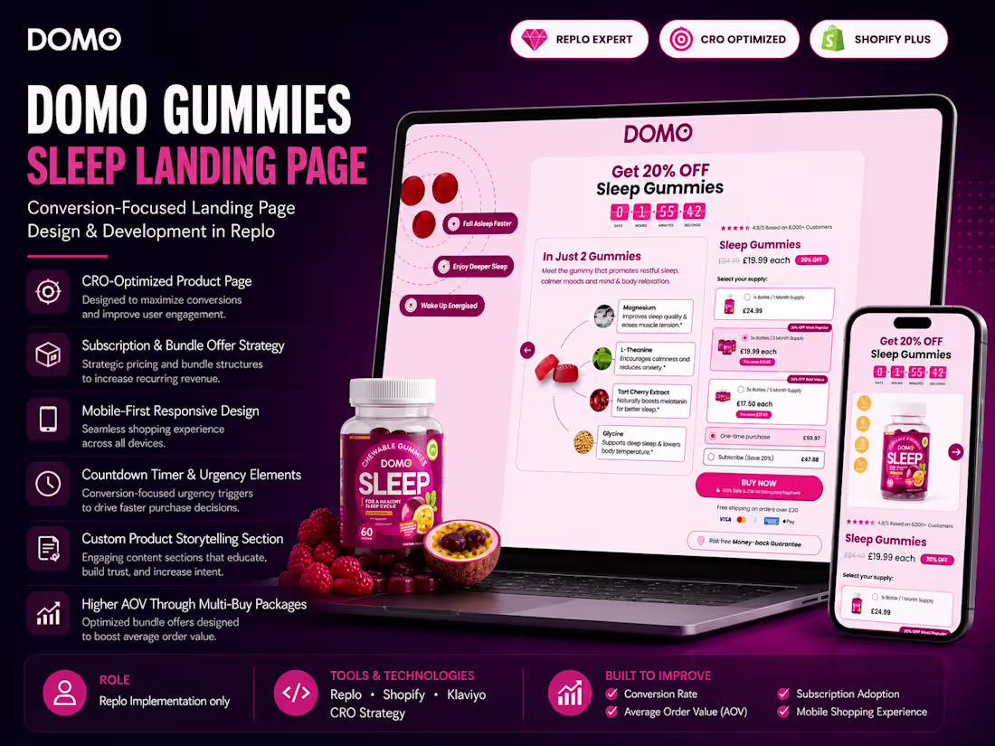 Cover image for CRO-Focused Shopify Landing Page for
