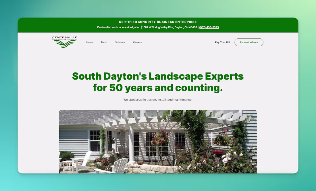 Cover image for Website Redesign for Centerville Landscape