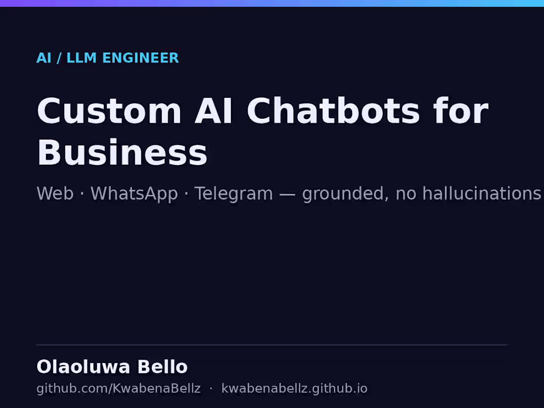Cover image for Custom AI chatbot for your business (web, WhatsApp, Telegram)