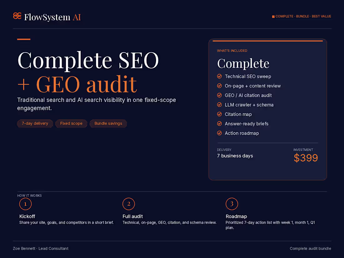 Cover image for SEO + GEO Audit Portfolio