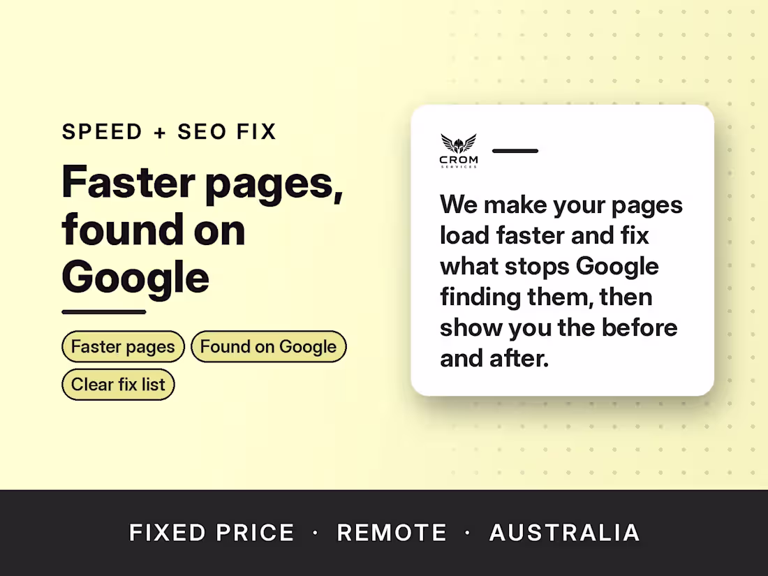 Cover image for Site speed and SEO fix in 3 days: faster pages, search fixed