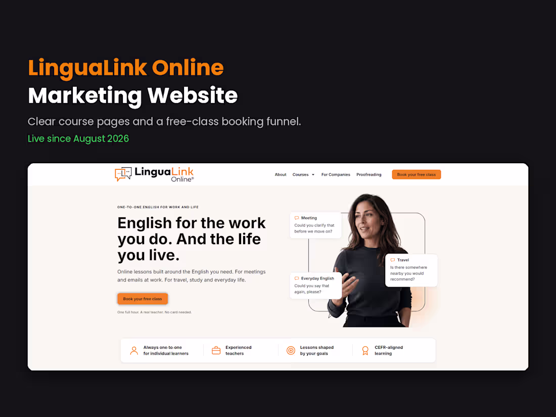 Cover image for LinguaLink Online: Marketing Website