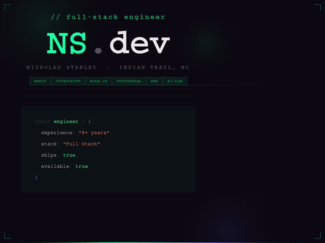 Cover image for Full Stack Engineer | React, TypeScript & Node.js