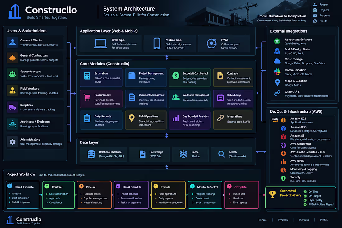 Cover image for Construcllo is an all-in-one construction