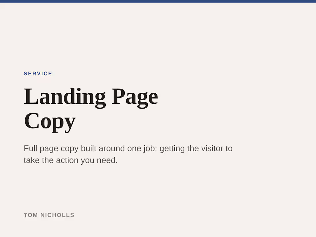 Cover image for Landing Page Copy