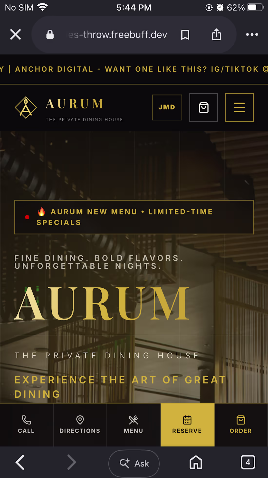 Cover image for AURUM - Private Dining House
