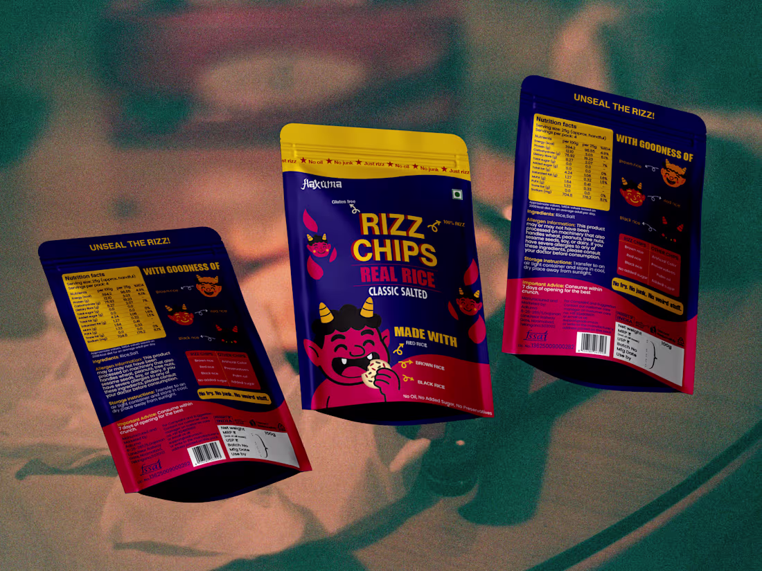 Cover image for Logo and Packaging Design for Aakuma's Rizz Chips