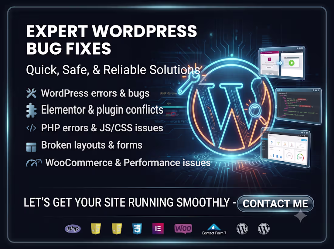 Cover image for WordPress Bug Fixes