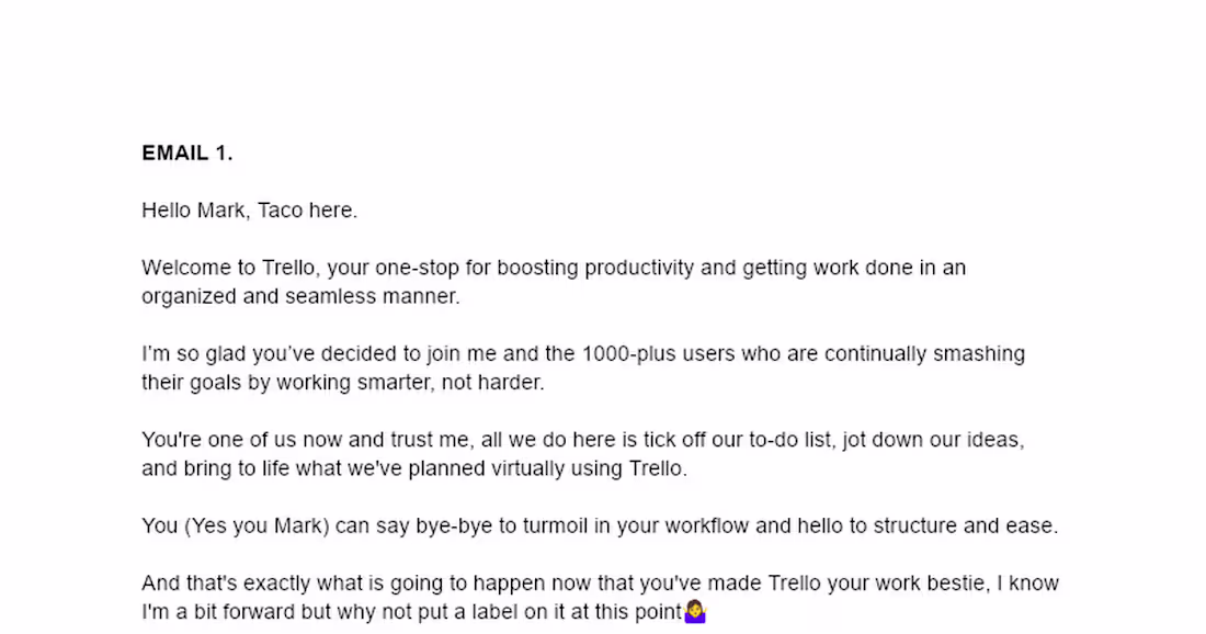 Cover image for Email Sequence for Trello. (Mock up)