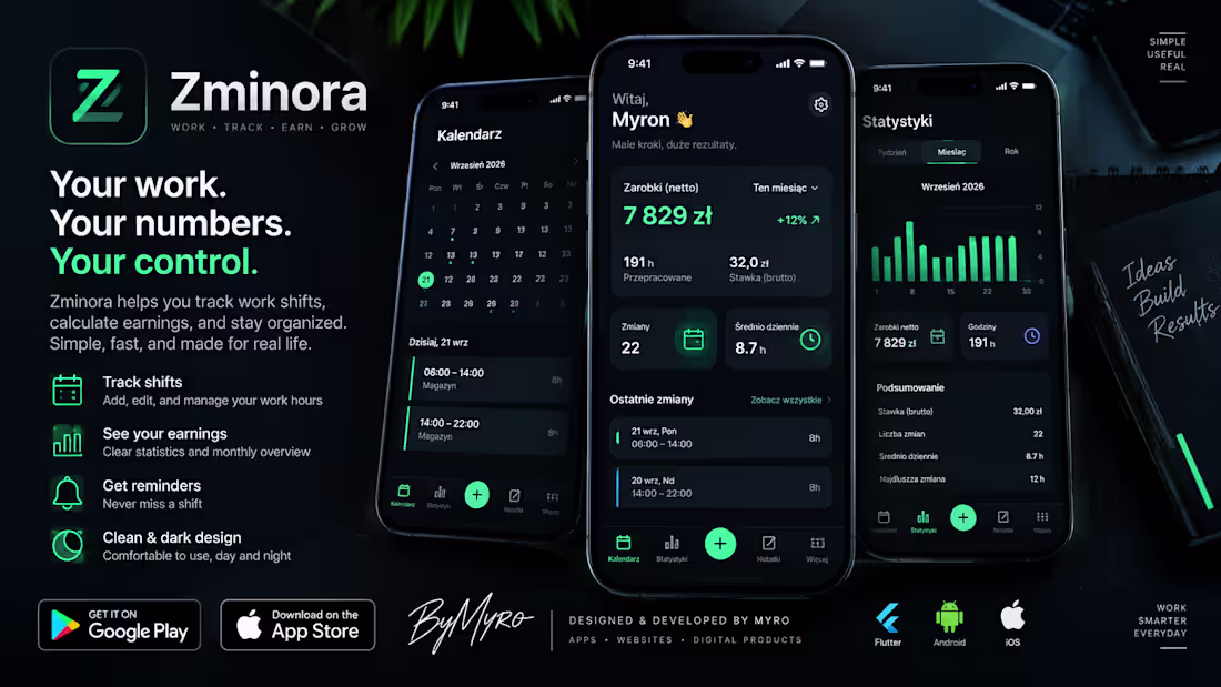 Cover image for Zminora — Work Shift & Earnings Tracker