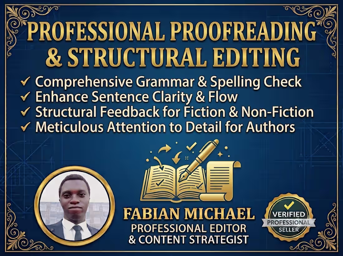 Cover image for Professional Proofreading & Structural Editing for Authors