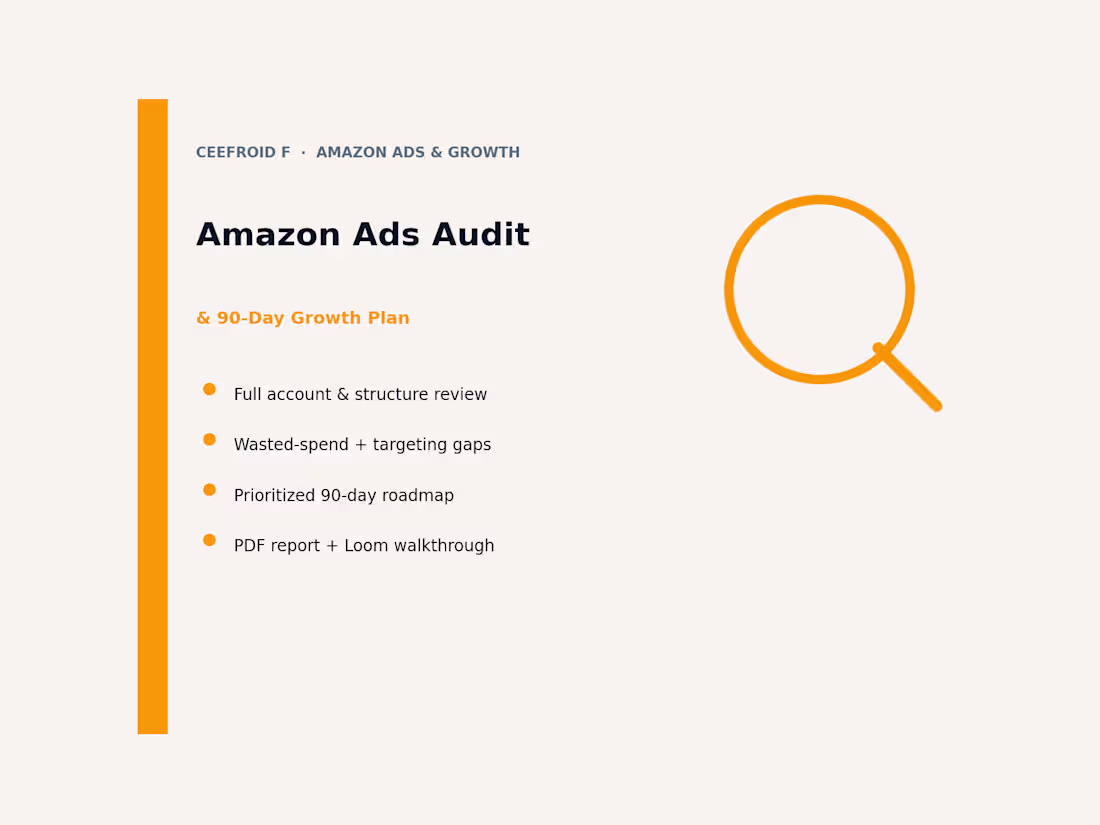 Cover image for Amazon Ads Audit & 90-Day Growth Plan