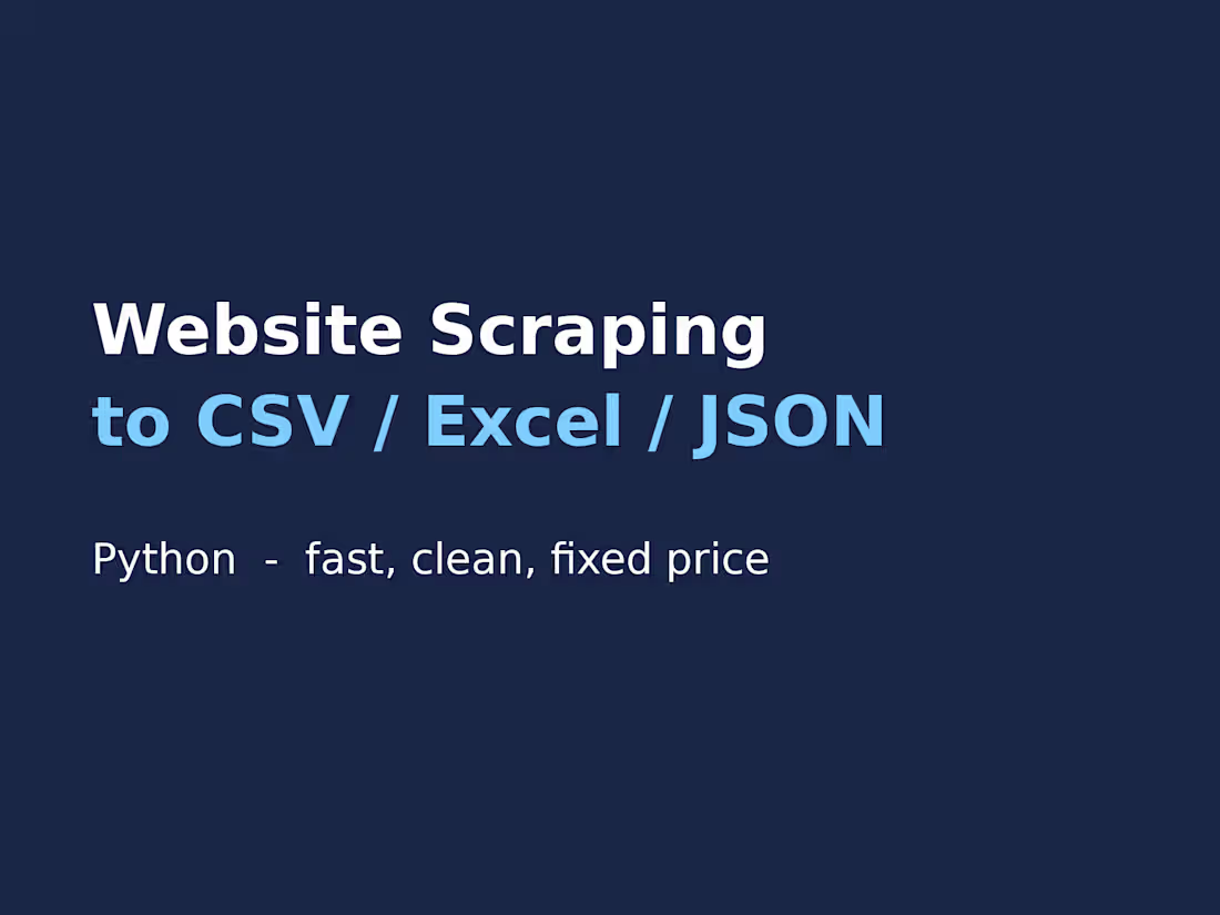 Cover image for Website scraping to CSV/Excel/JSON