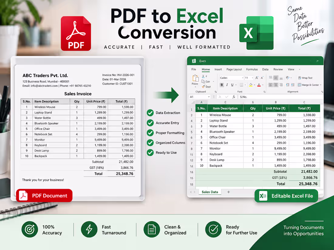 Cover image for PDF to Excel Conversion
Converted information