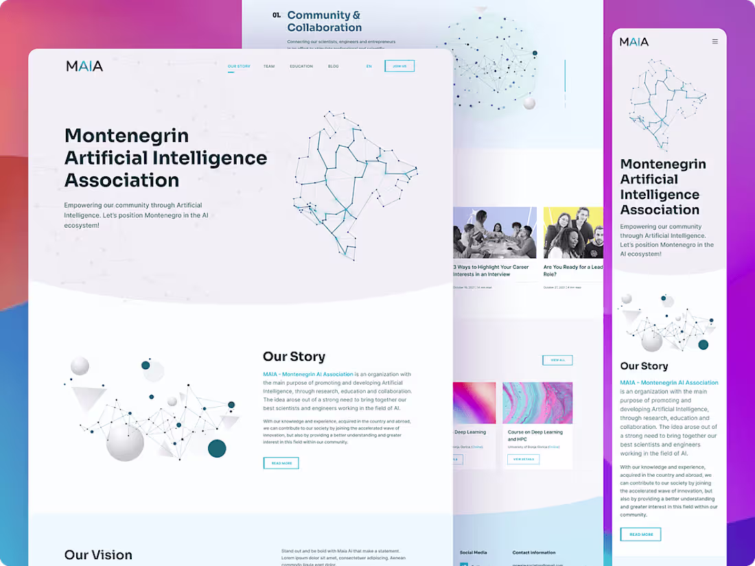 Cover image for Website Design (UI/UX) for AI Association | Figma