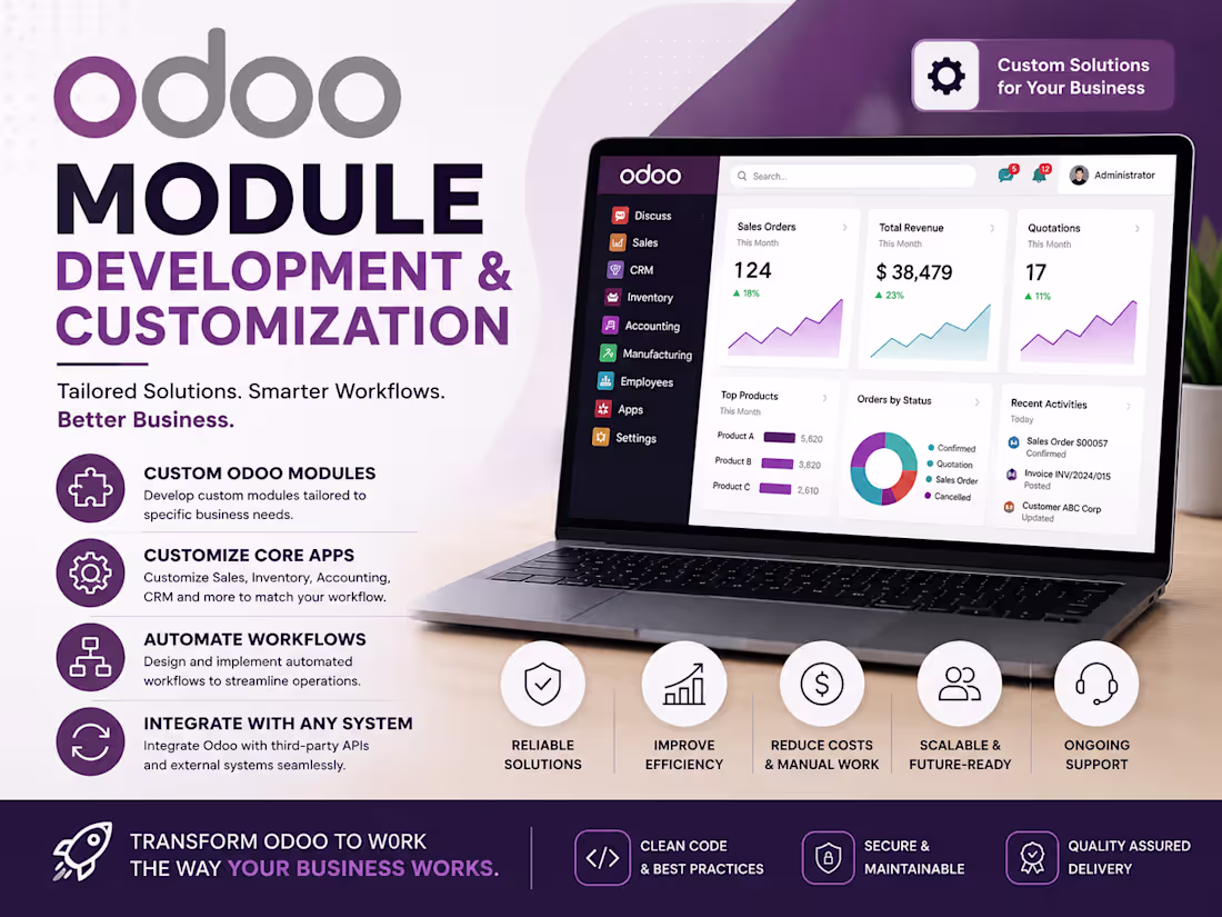 Cover image for Odoo module development & customization