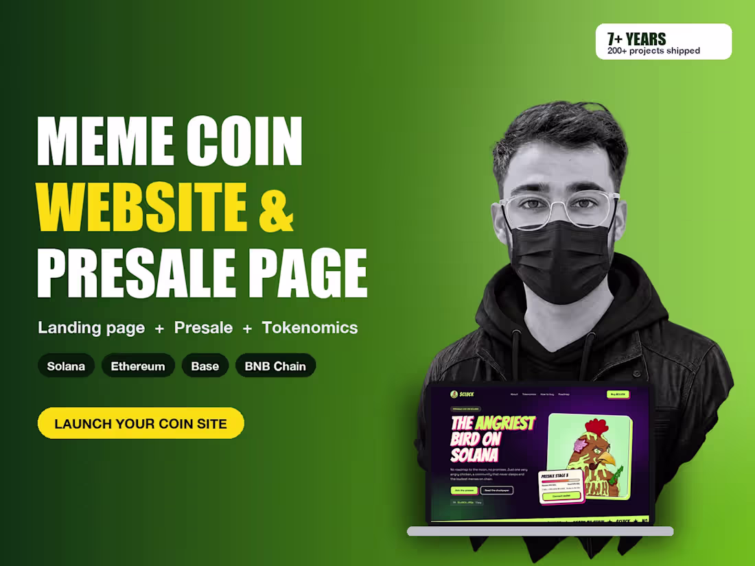 Cover image for Meme Coin Website and Crypto Token Presale Website