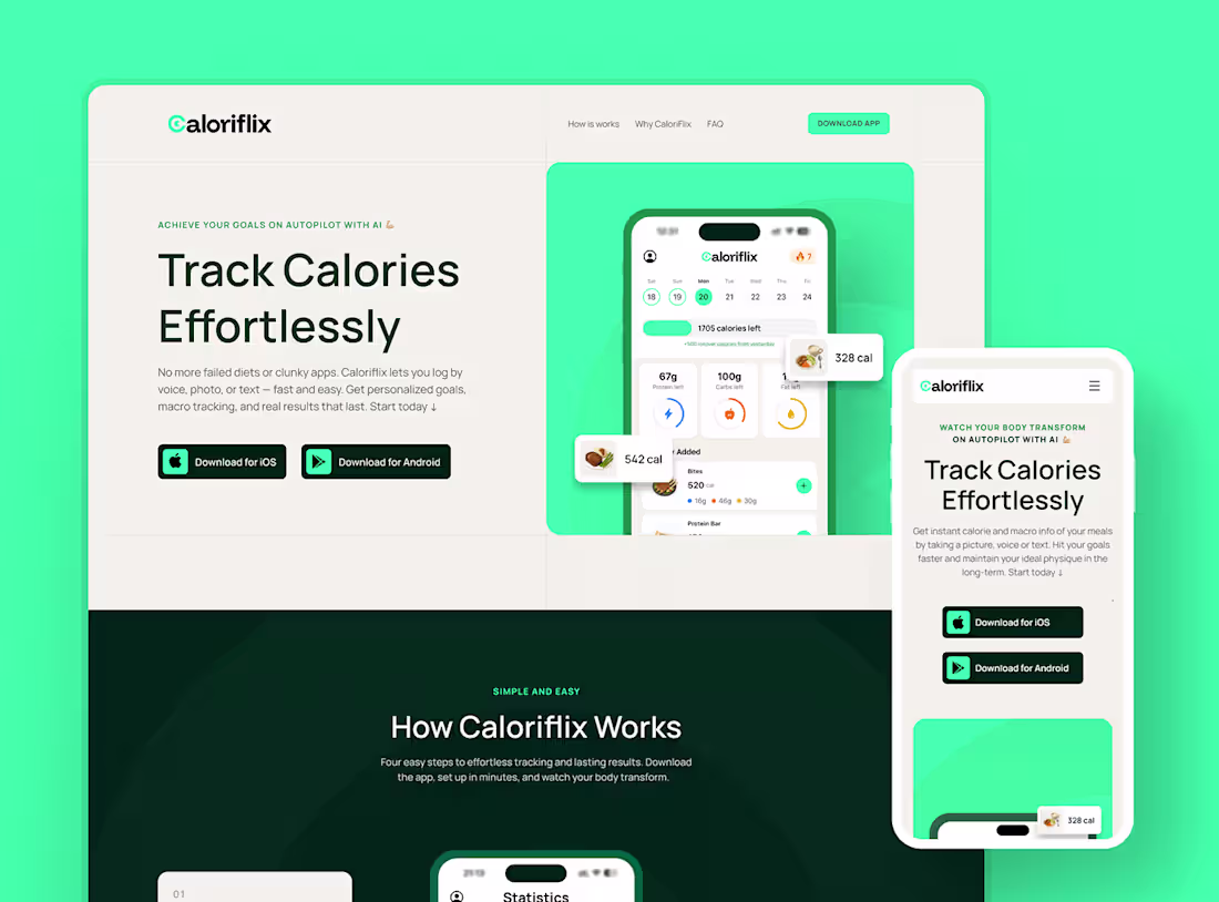 Cover image for Caloriflix ▪️Landing Page