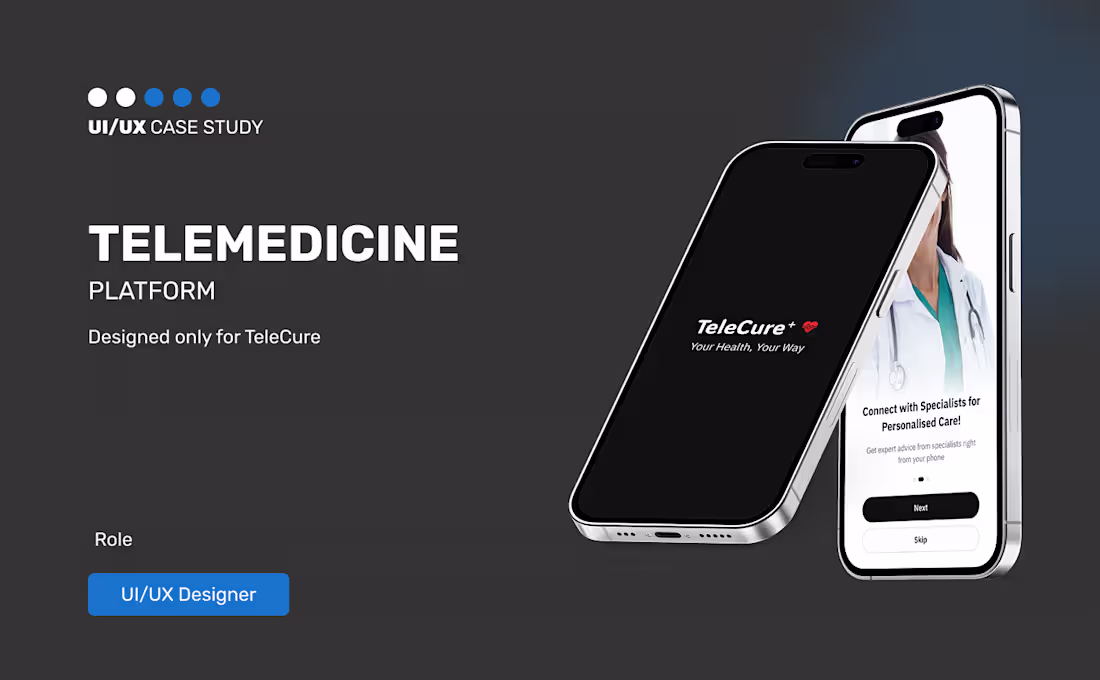 Cover image for TeleCure UI/UX Case Study