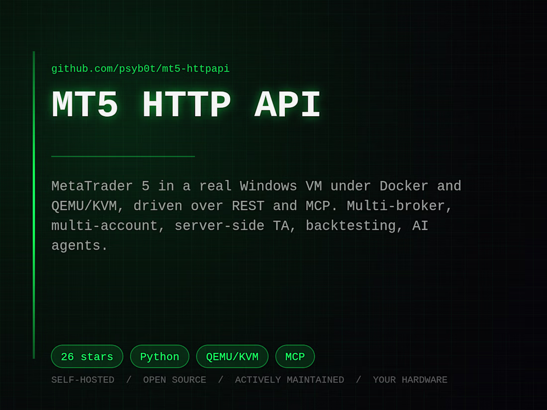 Cover image for MT5 HTTP API - MetaTrader 5 over REST and MCP