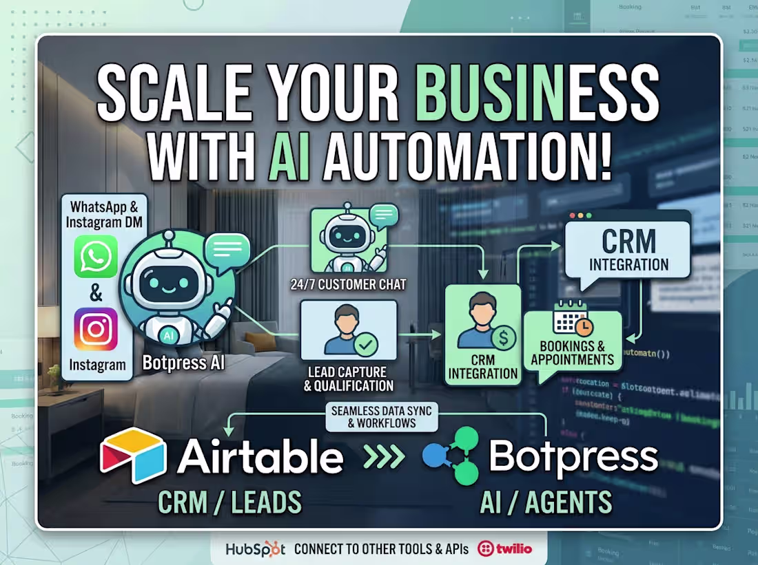 Cover image for AI Chatbot for WhatsApp & Instagram +  Airtable CRM integration