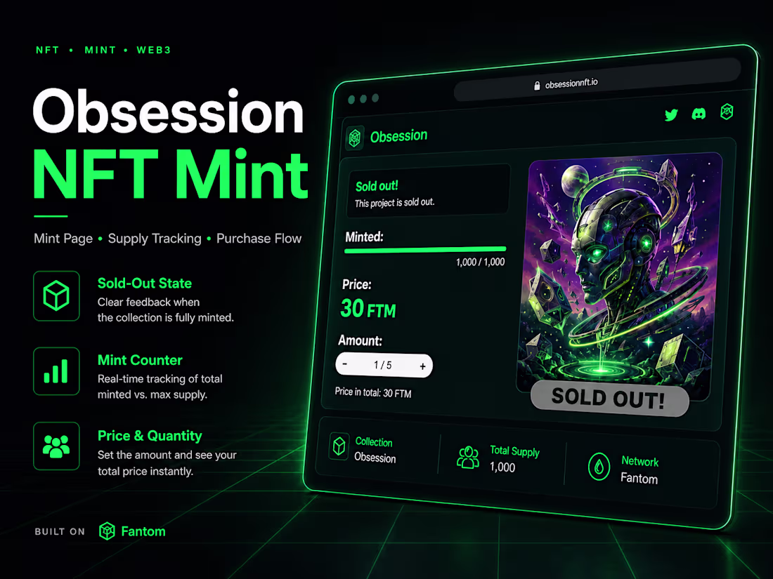 Cover image for NFT Minting page and contract