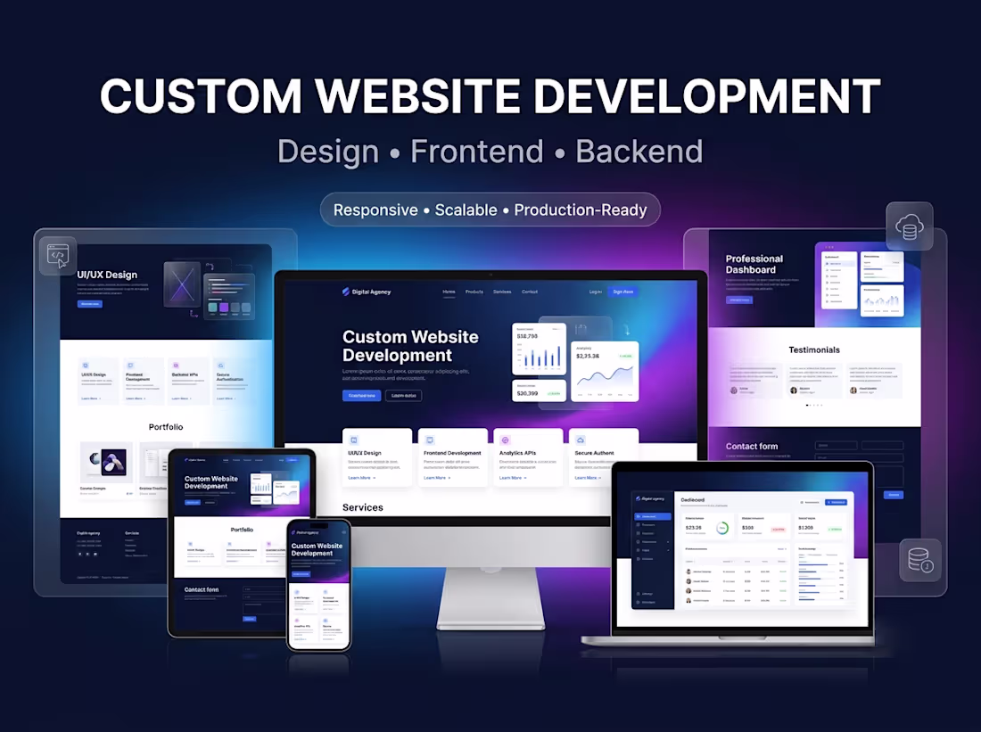 Cover image for Custom Website Design & Full-Stack Development