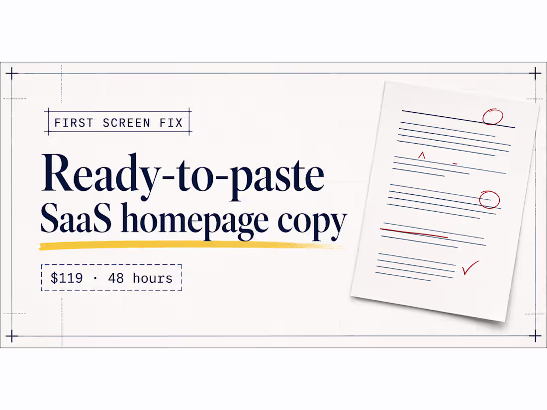 Cover image for First Screen Fix: B2B SaaS Landing Page Concept