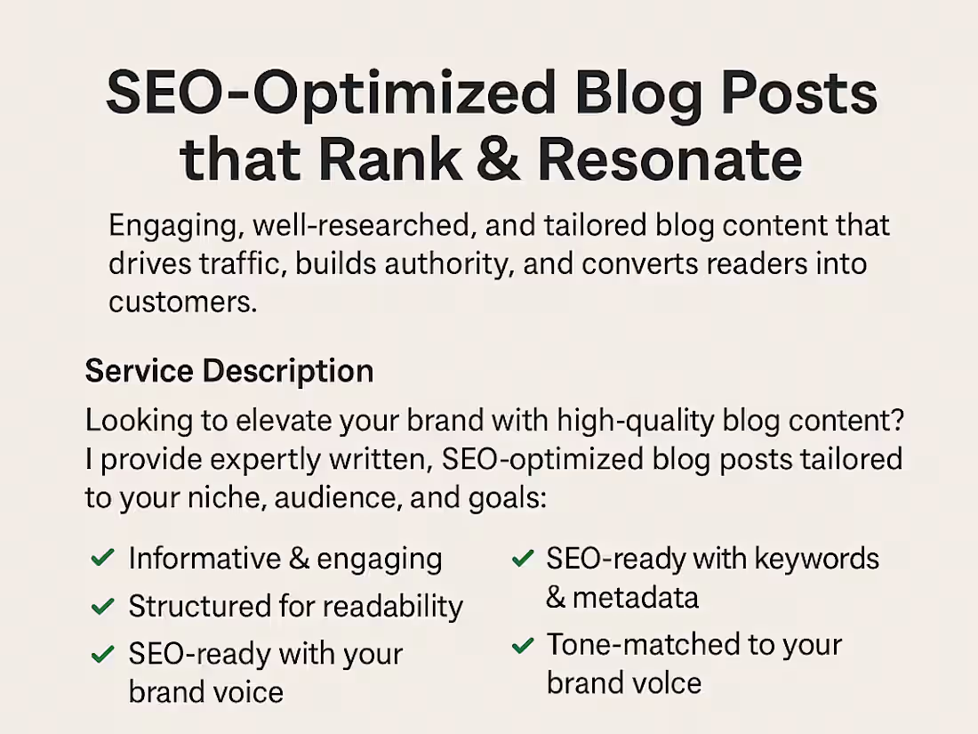 Cover image for SEO-Optimized Blog Posts that Rank & Resonate