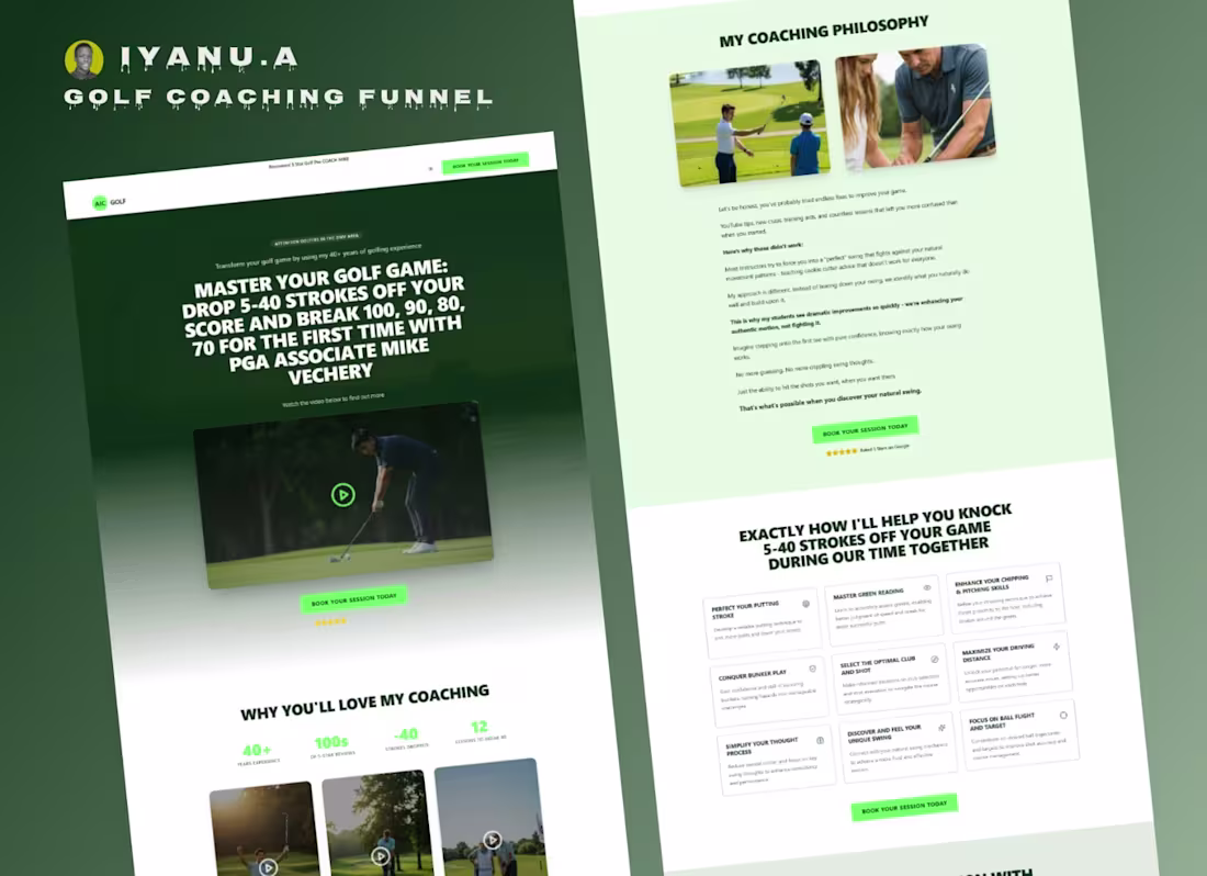 Cover image for A golf coach with 40+