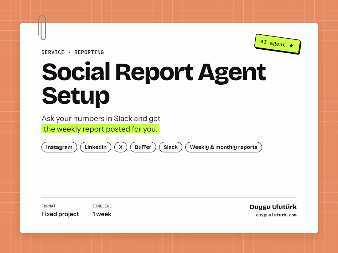 Cover image for Social Report Agent Setup: Social Media Reports in Slack