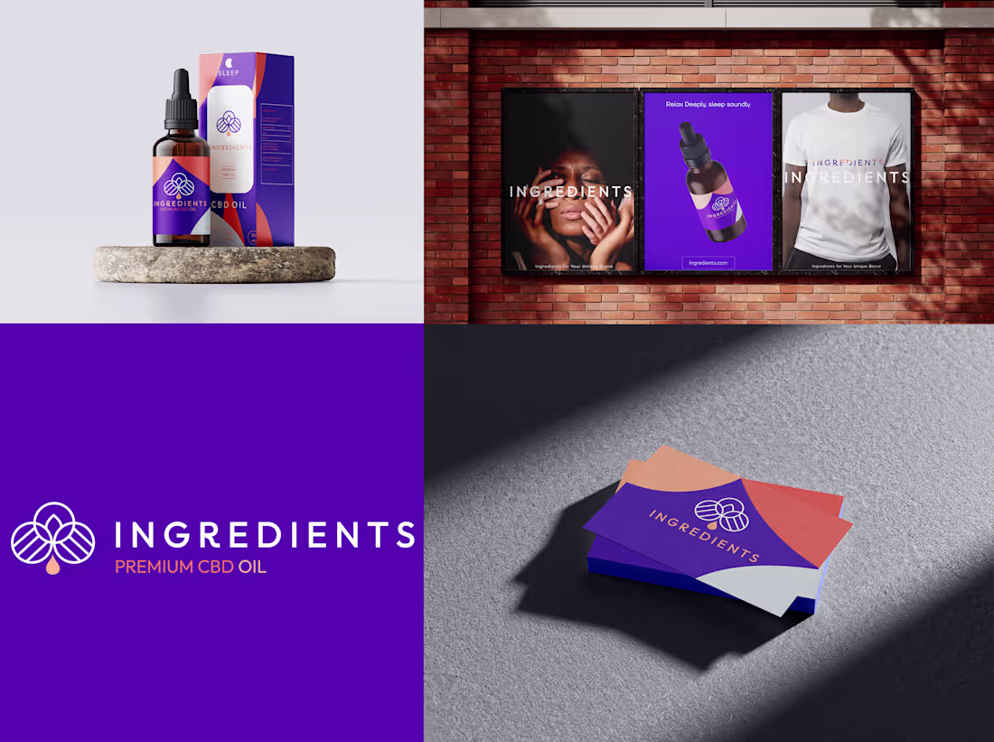 Cover image for "Ingredients" logo + branding design
