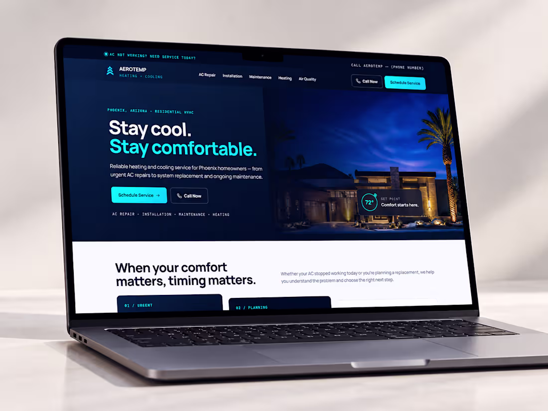 Cover image for AeroTemp HVAC Website Redesign & Development