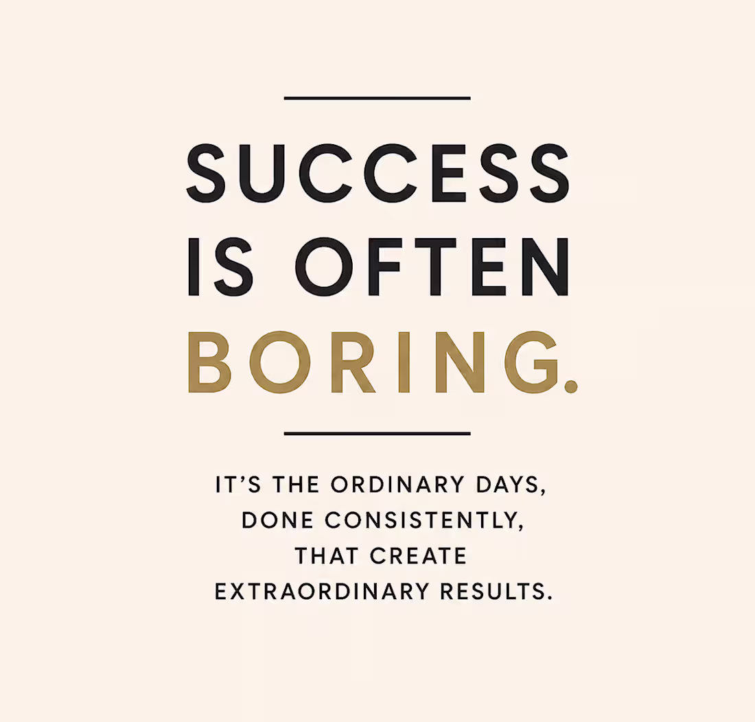 Cover image for Success is often boring.
We usually