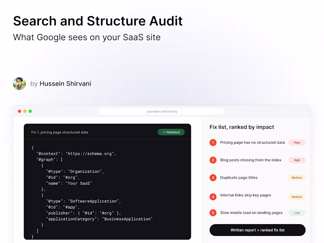 Cover image for Search and Structure Audit for SaaS Sites