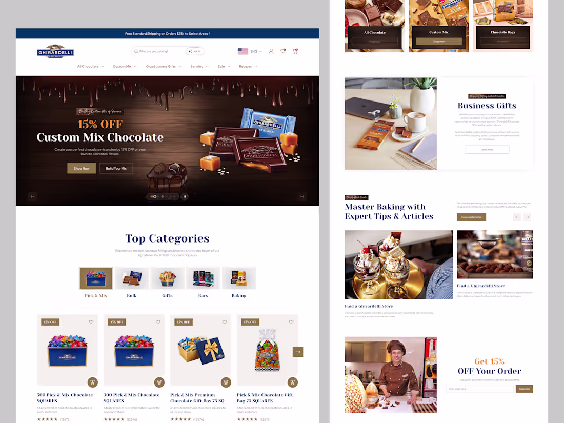 Cover image for Luxury E-Commerce Landing Page Redesign for Ghirardelli