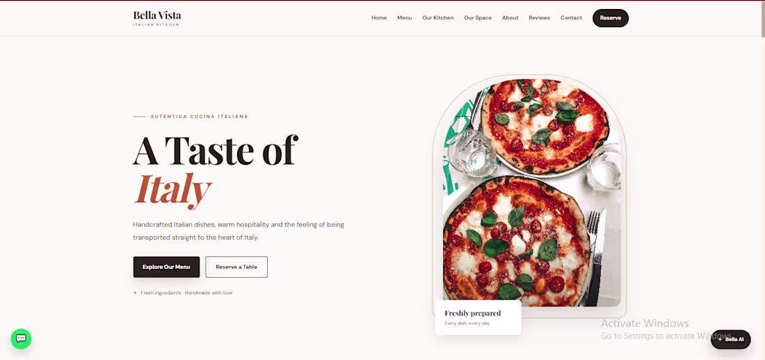 Cover image for Bella Vista Italian Kitchen —