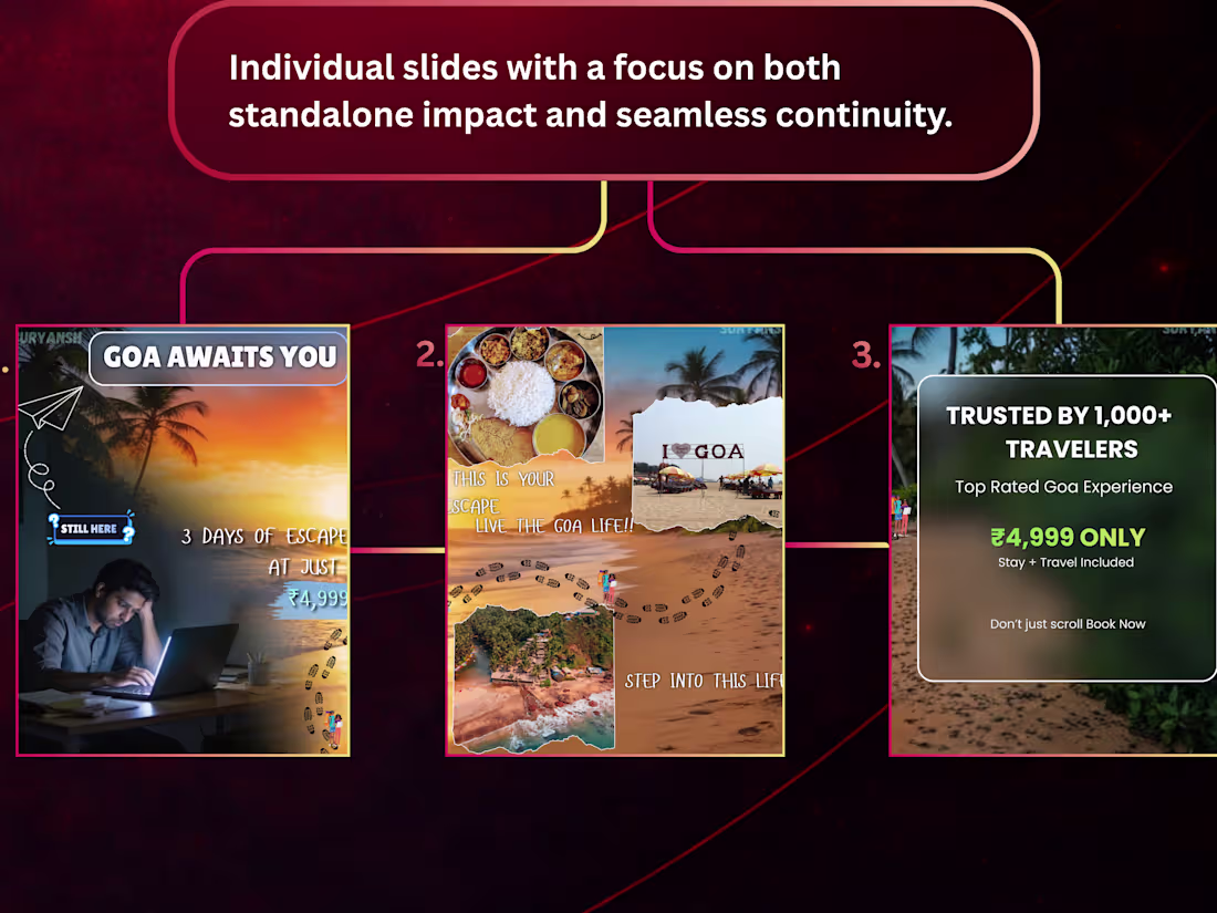 Cover image for Engaging 3-Slide Carousel for Goa Travel Promotion