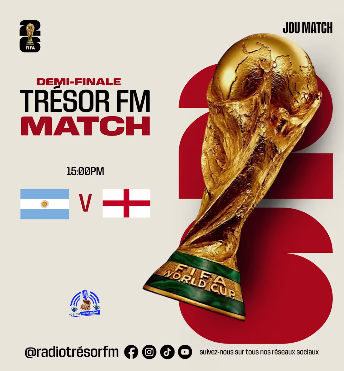 Cover image for World cup social media flyer design