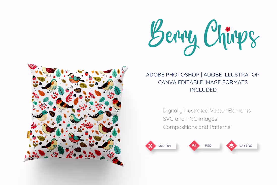 Cover image for Birds and Berries Pattern Collection