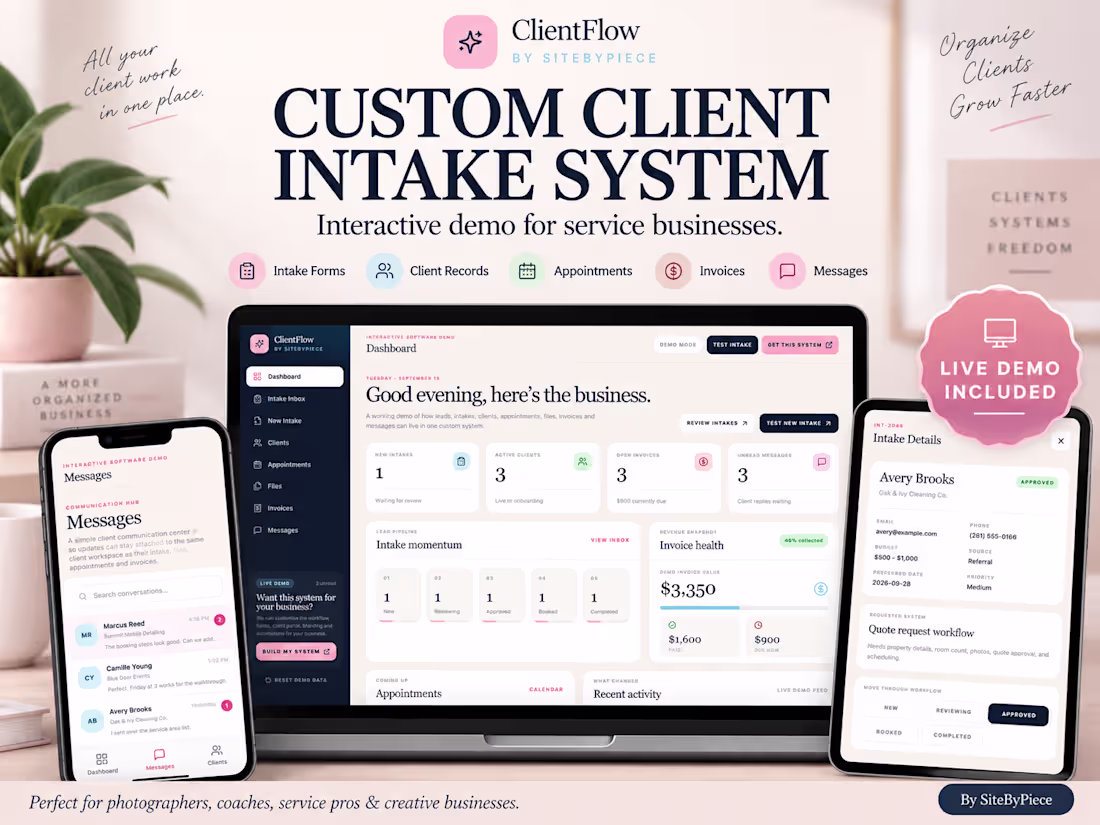 Cover image for ClientFlow Custom Client Intake & Management System