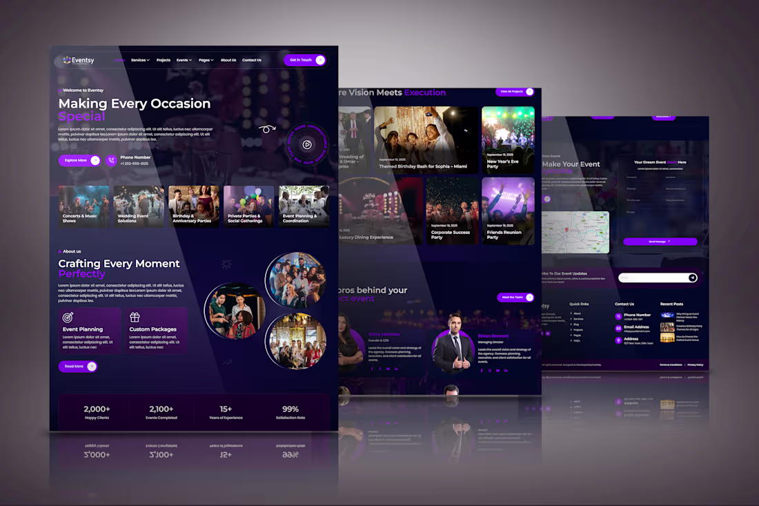 Cover image for WordPress web design for an Event/Entertainment website