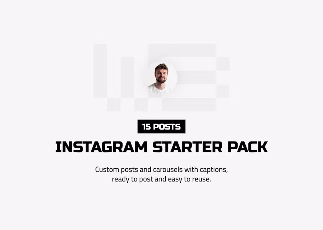 Cover image for Instagram Starter Pack - 15 custom posts