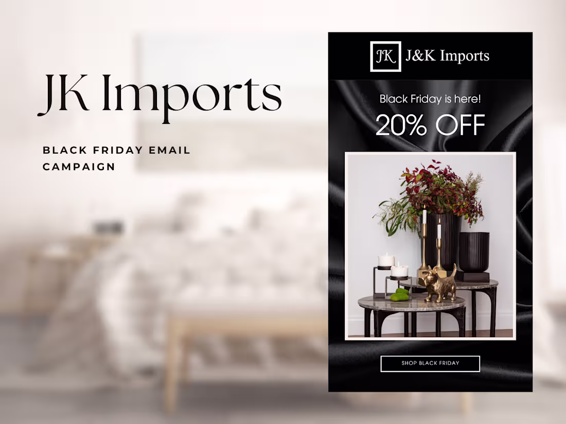 Cover image for JK Imports - Black Friday email campaign on Mailchimp