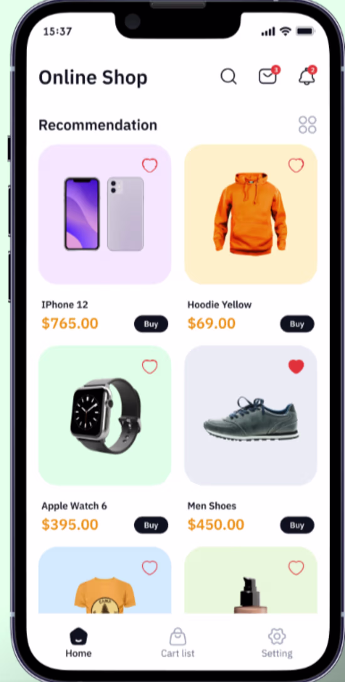 Cover image for E-commerce Mobile UI design 