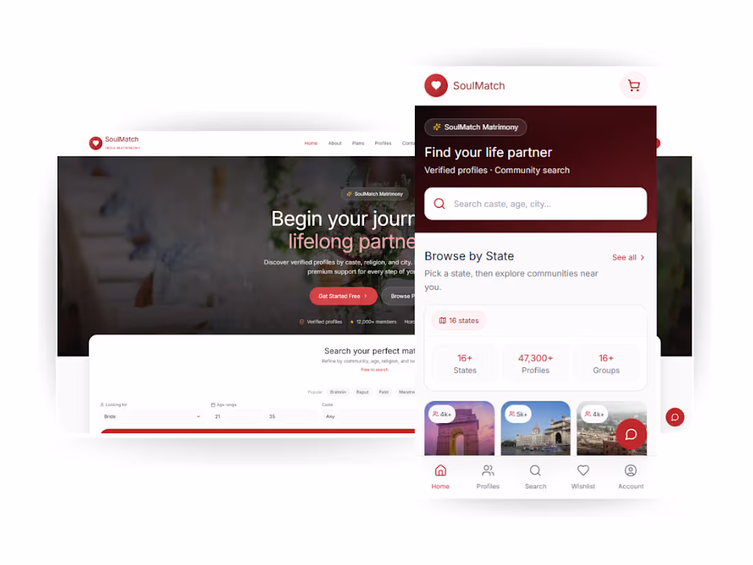 Cover image for SoulMatch - AI Powered Matrimony