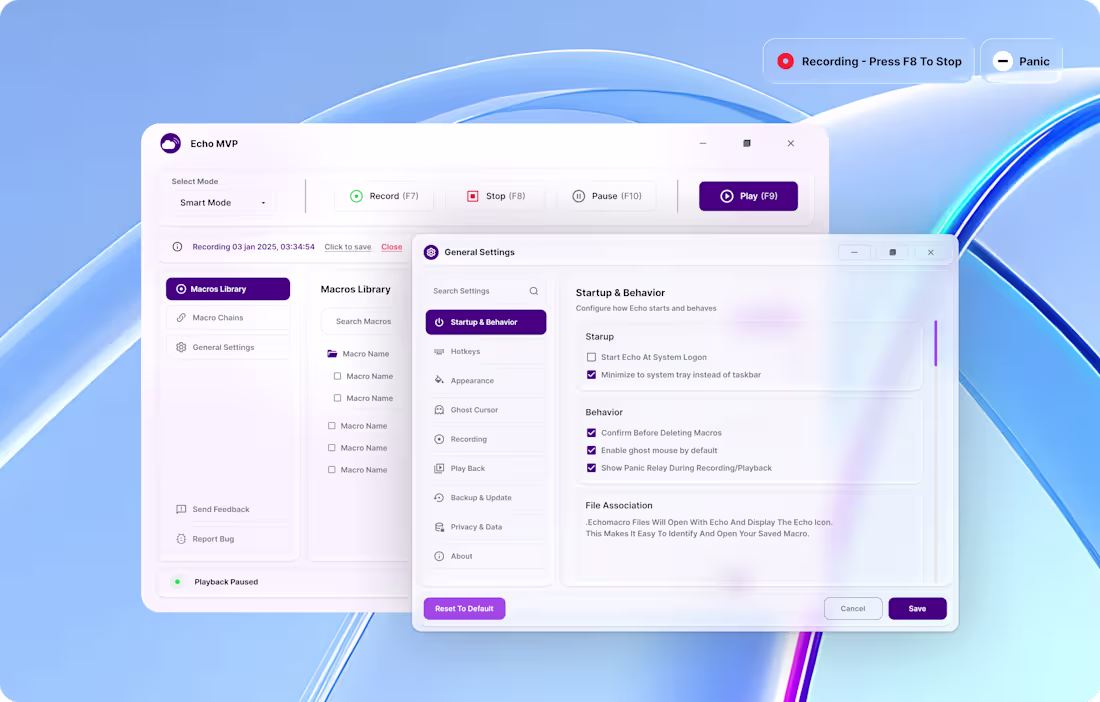 Cover image for Echo MVP Desktop Application UI/UX