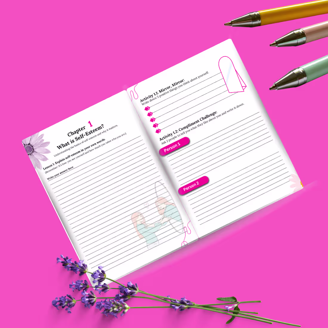 Cover image for Self-Care Workbook Design for Teen Girls